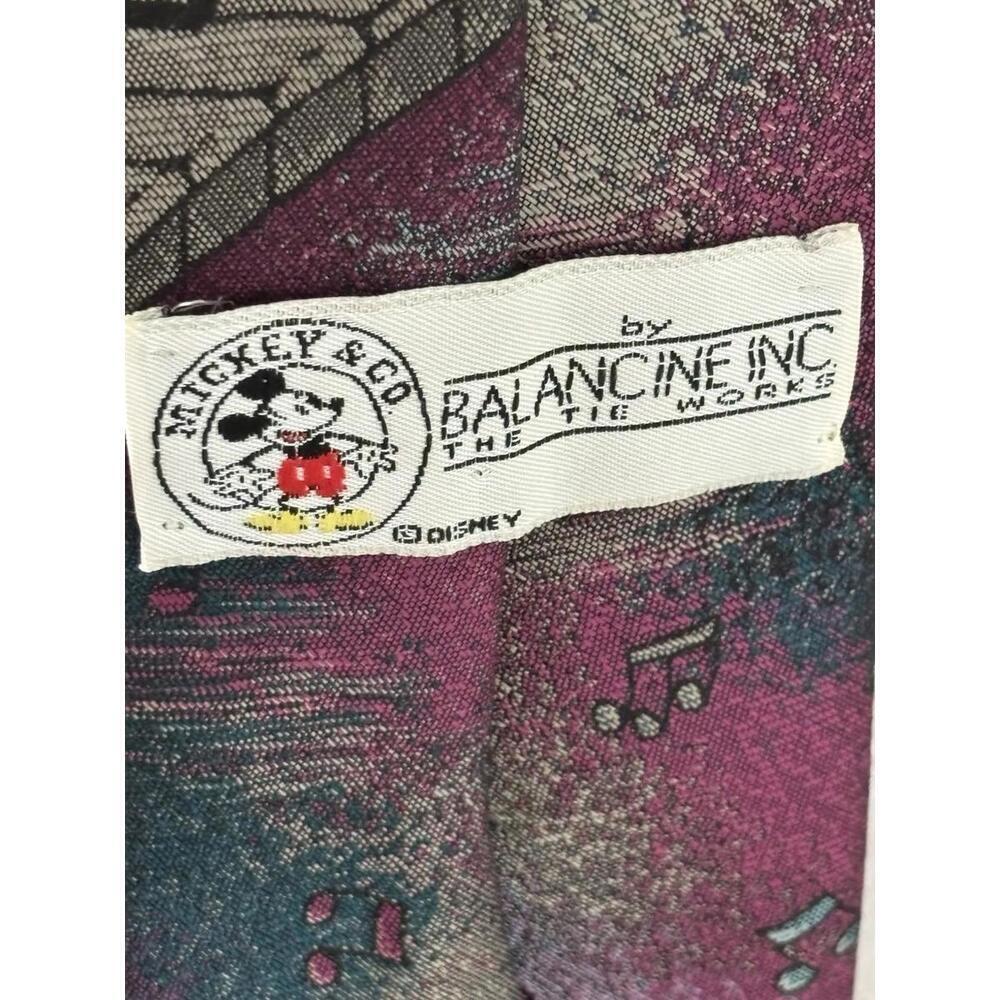 Vintage Disney Mickey & Co Tie Rock Star Mickey Mouse Piano Music Notes - Picture 2 of 6